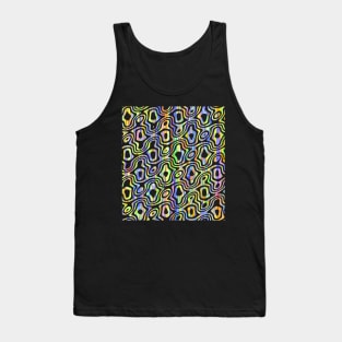 Blue and Yellow Abstract Aesthetic ribbon Pattern Tank Top